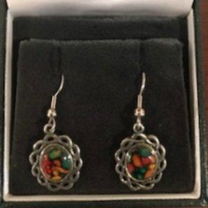 Earrings made from pressed heather from Ireland